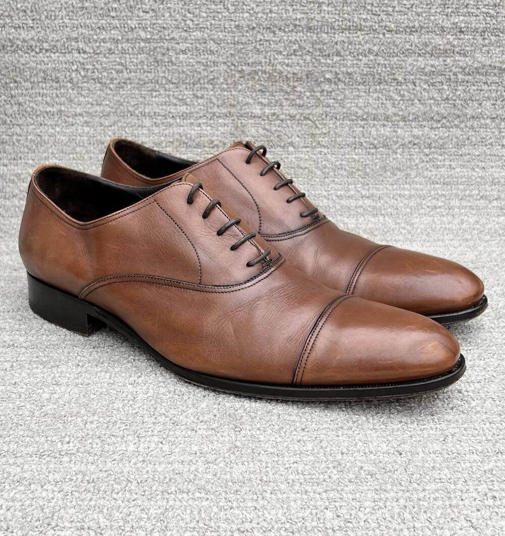 TO BOOT NEW YORK Southpoint Cap Toe Oxford Brown Leather Men's Size 10.5 US